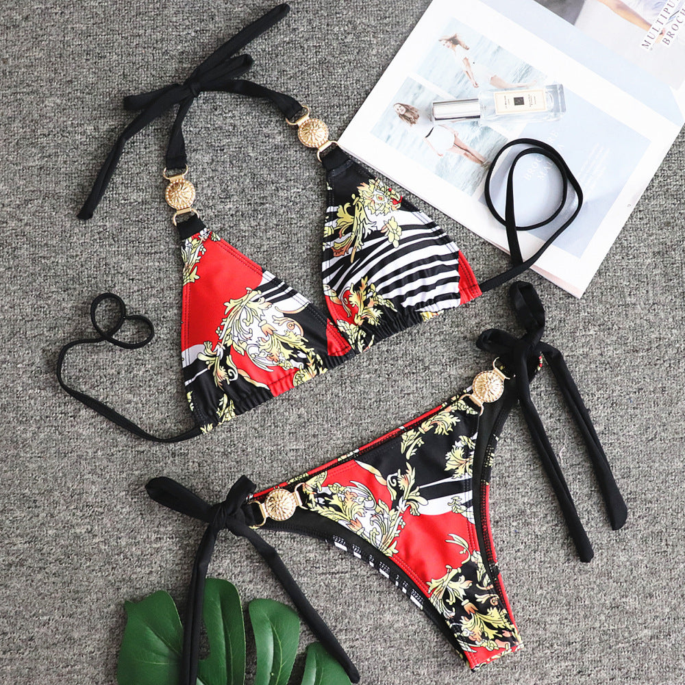 Sexy Two-Piece Swimsuit with Low Waist Design