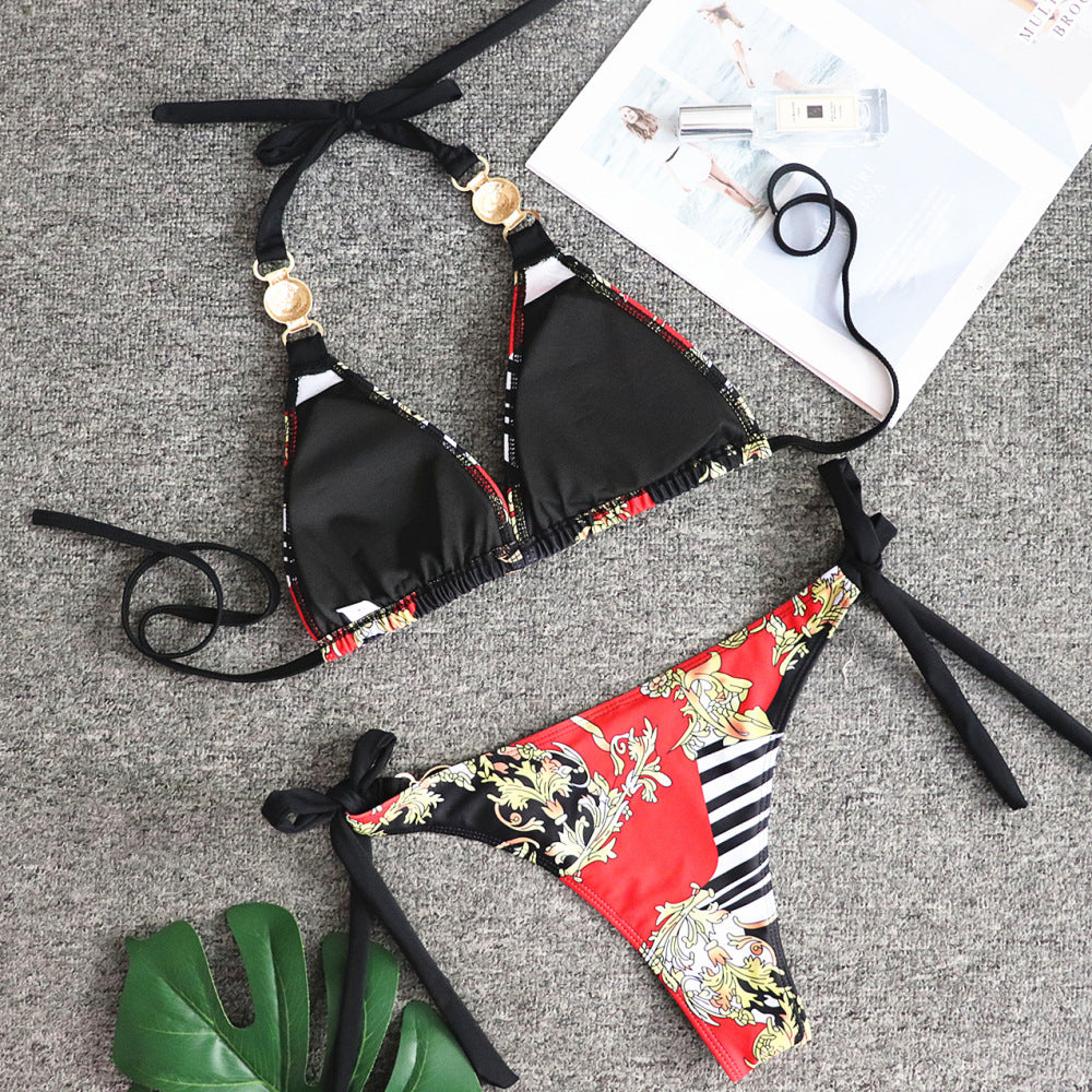 Sexy Two-Piece Swimsuit with Low Waist Design